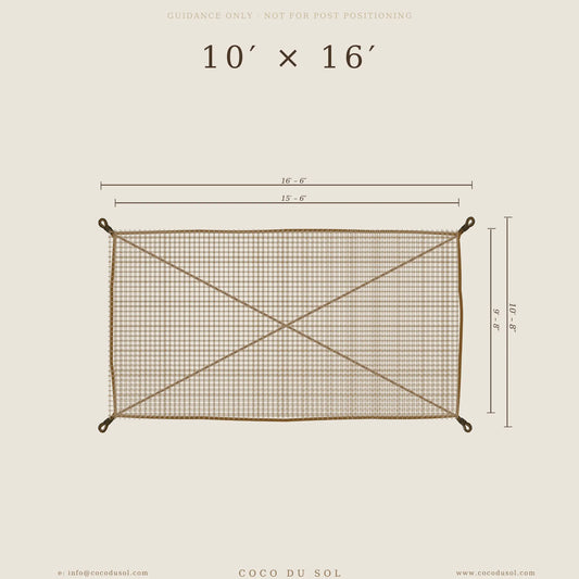 10ft x 16ft Rectangle Coconut Fiber Shade Sail - Large patio & Outdoor Shade
