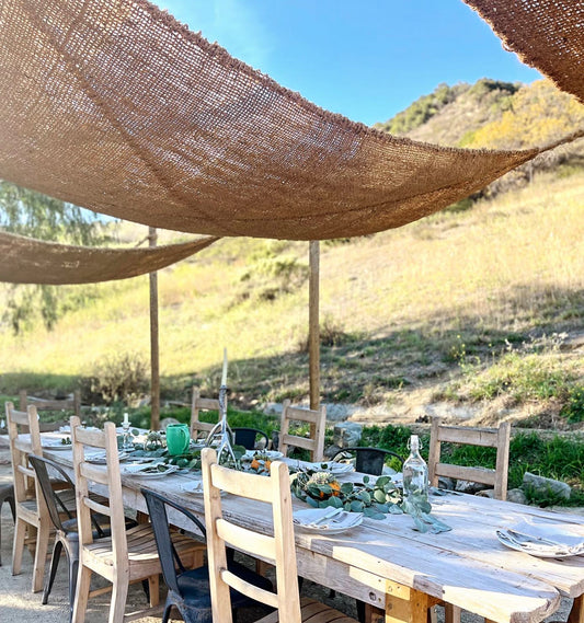 7ft x 10ft Rectangle Coconut Fiber Shade Sail — Natural Patio Sun Shade