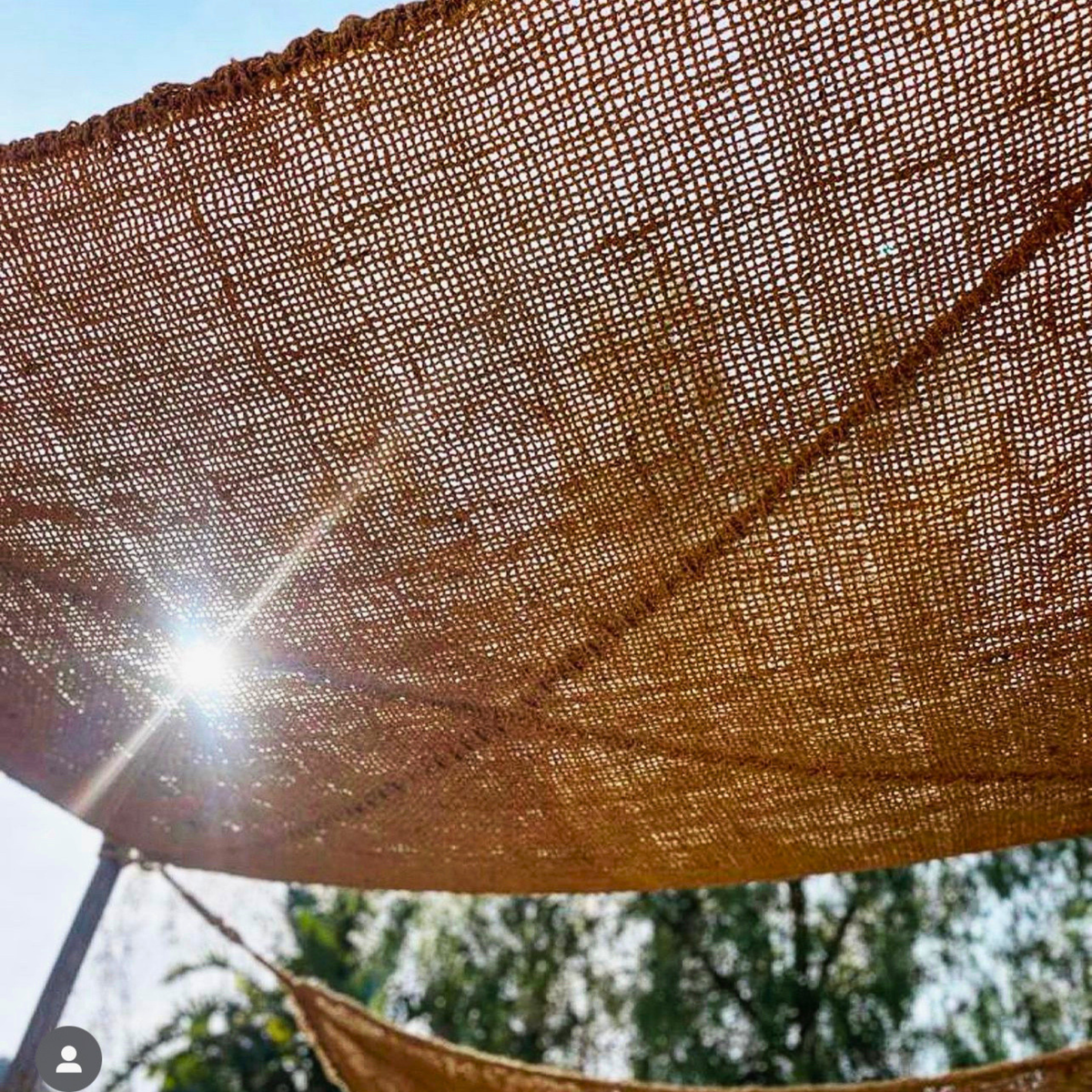 7ft x 10ft Rectangle Coconut Fiber Shade Sail — Natural Patio Sun Shade