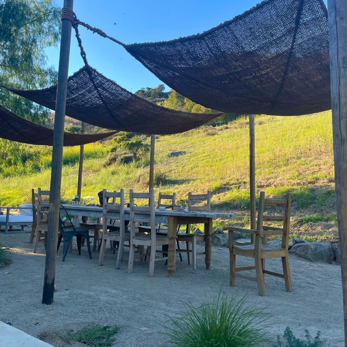7ft x 10ft Rectangle Coconut Fiber Shade Sail — Natural Patio Sun Shade