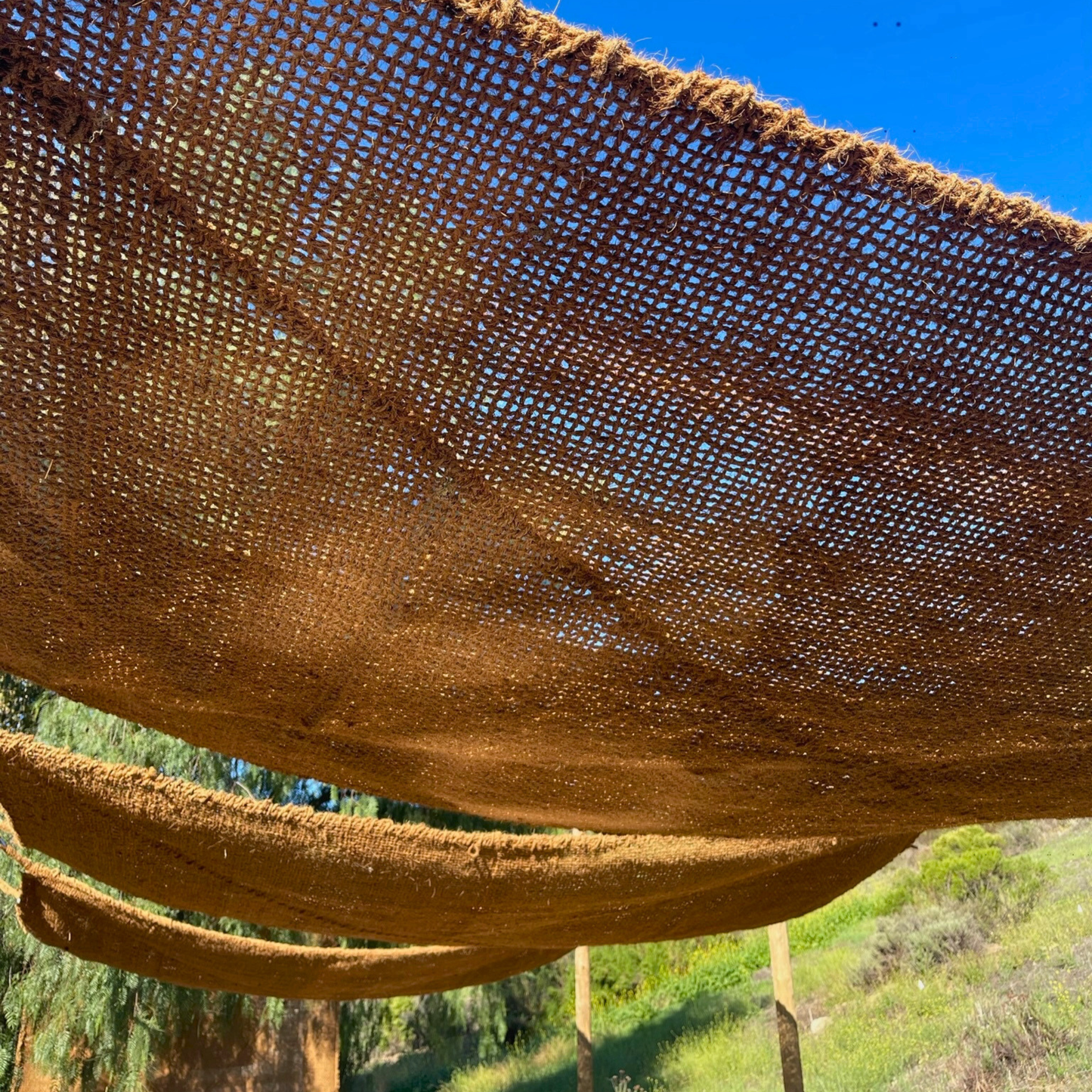 7ft x 10ft Rectangle Coconut Fiber Shade Sail — Natural Patio Sun Shade