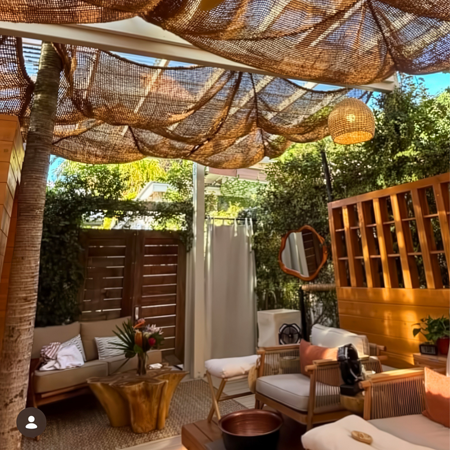 10ft x 10ft Square Coconut Fiber Shade Sail — Natural Patio & Garden Shade