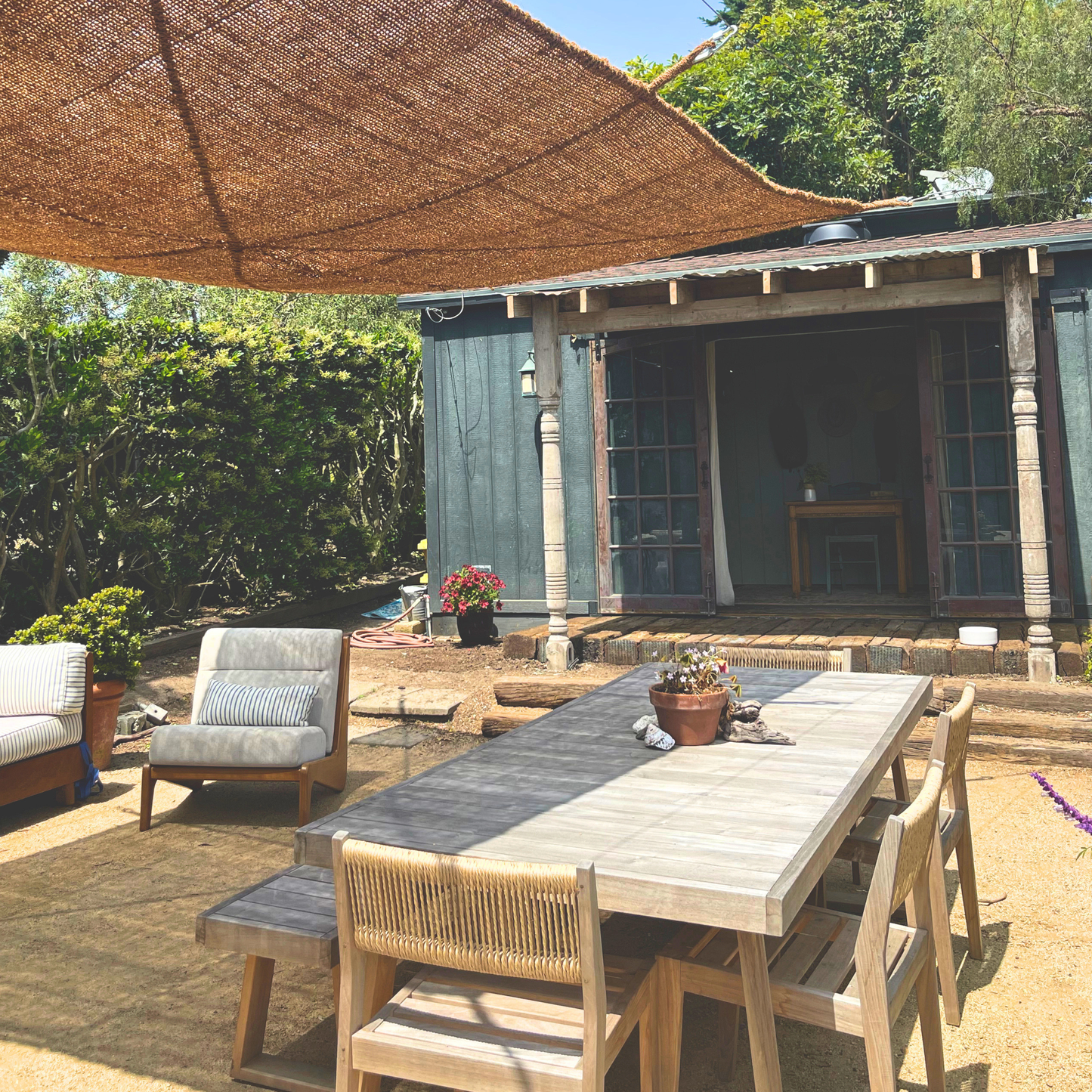 10ft x 16ft Rectangle Coconut Fiber Shade Sail - Large patio & Outdoor Shade