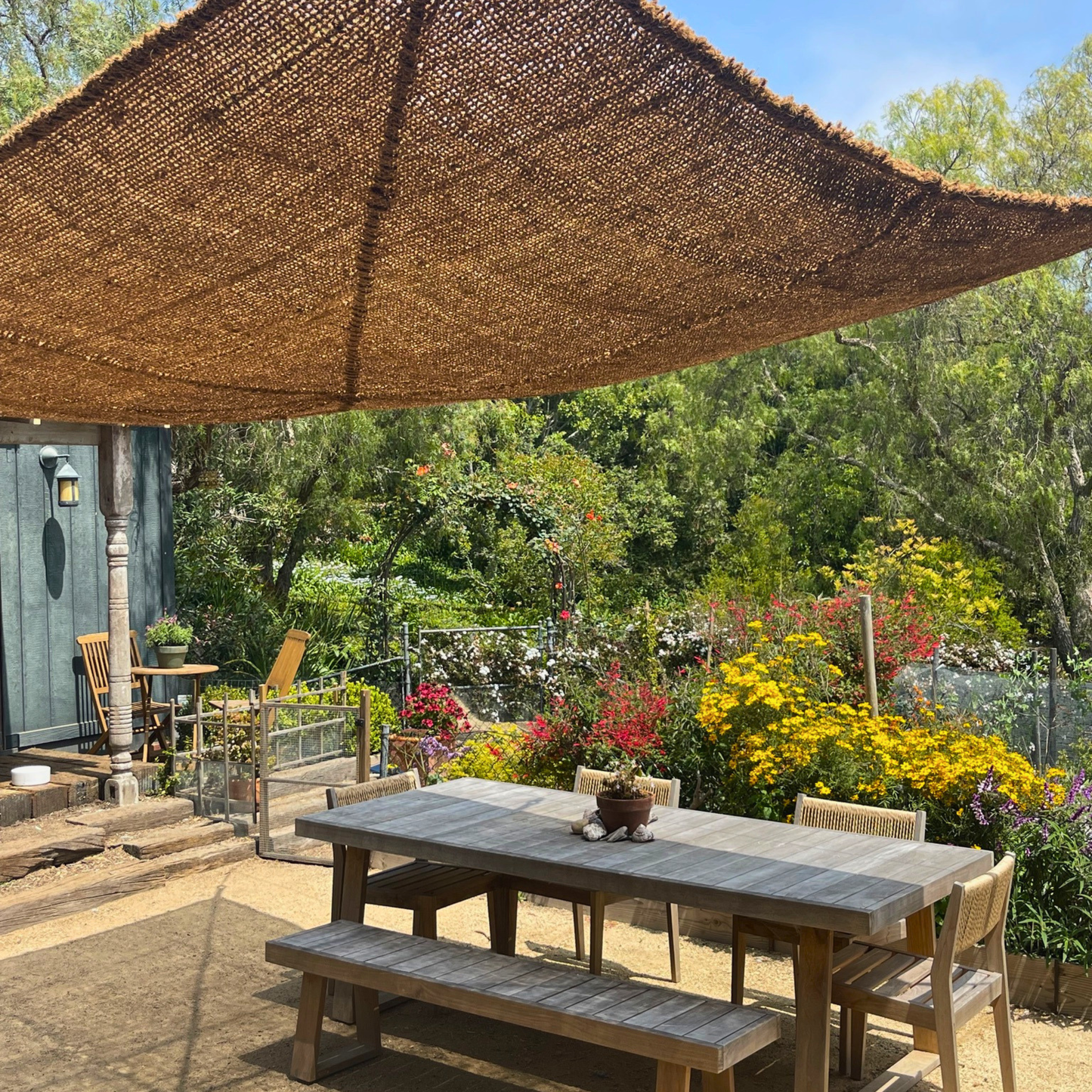 10ft x 16ft Rectangle Coconut Fiber Shade Sail - Large patio & Outdoor Shade